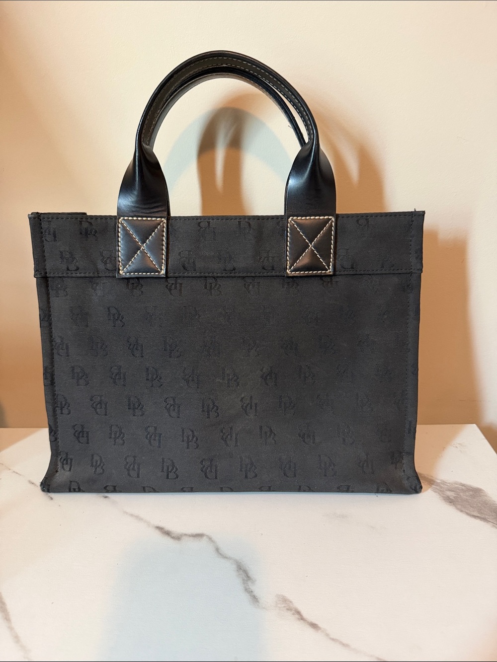 Dooney and Bourke Monogram Vintage Canvas Y2K Tote Bag‎ -12x9